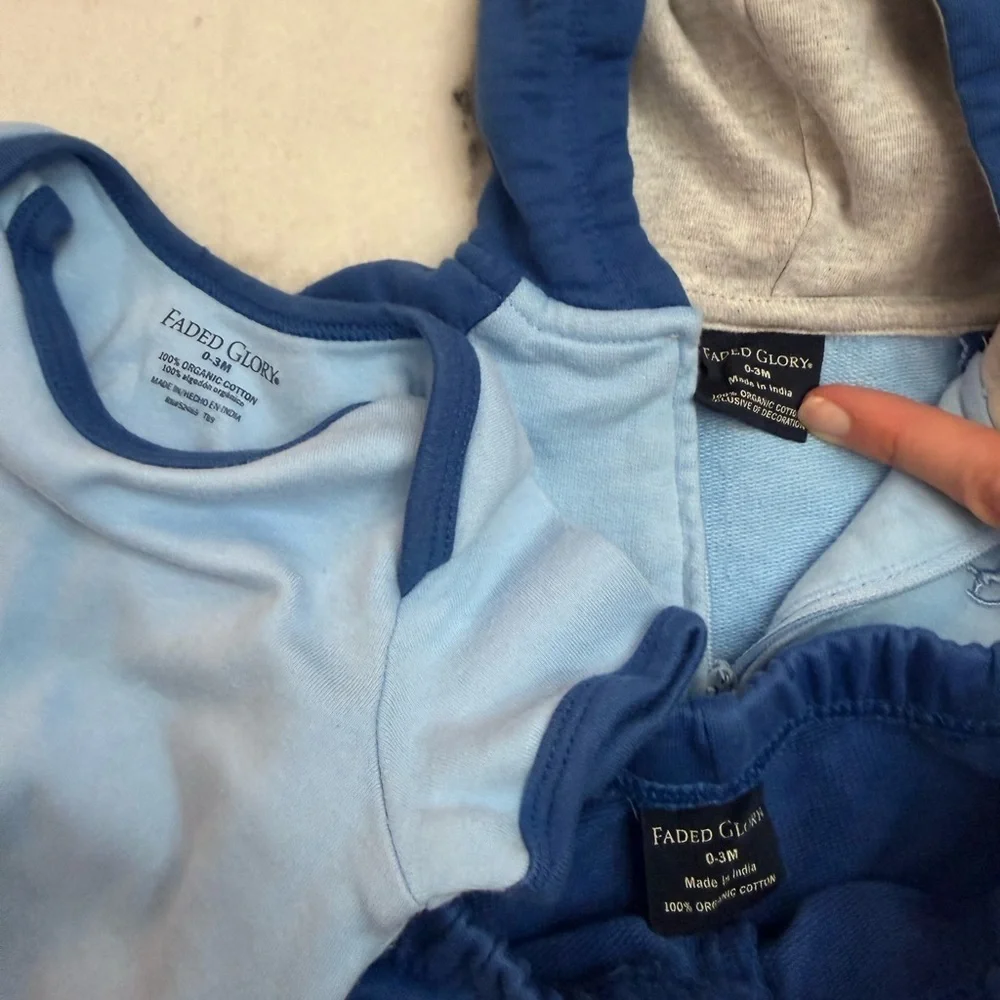 Faded Glory Blue Baby Clothing Set
